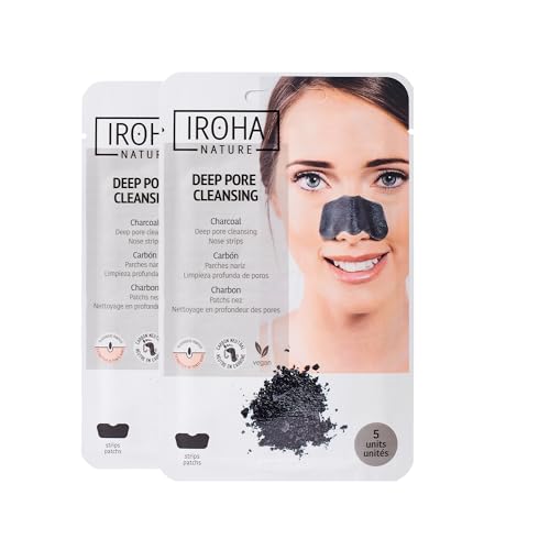 IROHA NATURE, Cleansing strips for blackheads with Activated Charcoal (10 pieces in 2 pouches)