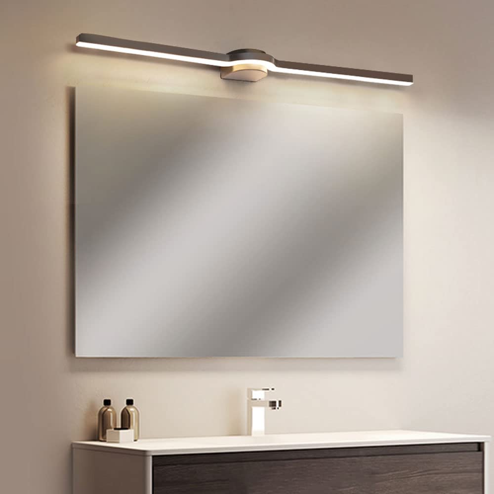 Vanity Light Led Łazienka Lustrowe Lampa Przednia, Aluminiowe Vanity Sconce Długie Taśmy Lampy Ścienne Nad Szafą Lustrzaną, 13W Frame Picture Lighting/Black-3 Color Mode