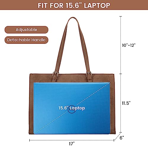 Bolso maletín para laptop vintage para mujer 15.6 pulg miniatura 5