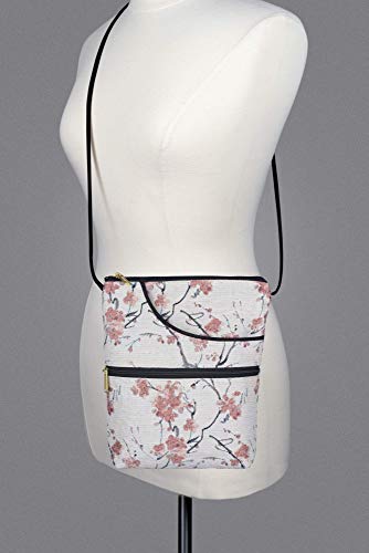 Danny K. Women's Tapestry Bella Purse Crossbody Handbag, Adjustable Cord, Handmade in USA (Cherry Blossom) - Thumbnail 6