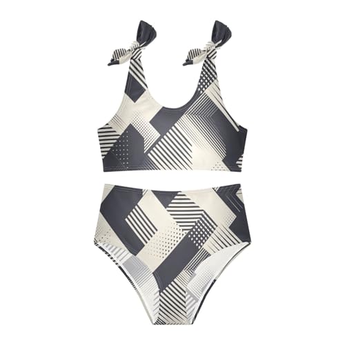 KLL Black and White Stripes Girls' 2 Piecing Bikini Sets Beach Swimsuits Swimwear Cute Shoulder Strap3