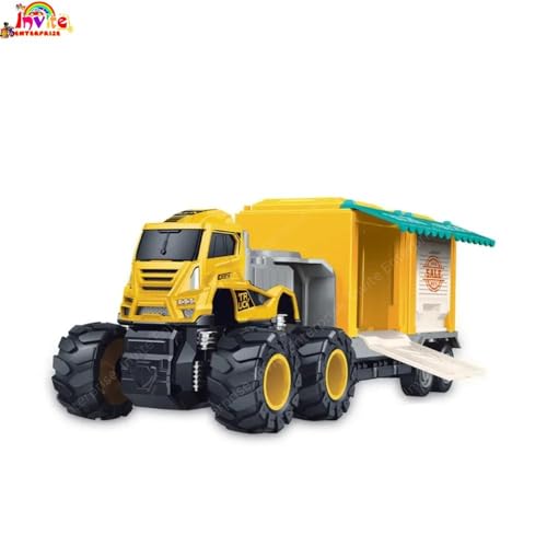 Image of 1:43 4WD Diecast Alloy Salling Transportation Truck Toys with Friction Powered Miniature Car Vehicles Toy for Kids, Boys and Girls Best Gift (2 Color Trucks = Sent Any 1 Truck)