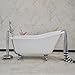 Kingston Brass Aqua Eden VCTND6030NT1 Cast Iron Slipper Clawfoot Bathtub with Chrome Feet without Faucet-Drillings, 60-Inch, White