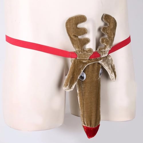 Anzhee Herren String Rentiere Sexy Unterwäsche Thong Tange Elefant Rentiere Schwein Bulle Unterwäsche Pouch Slips Lustige G-String Mankini Unterhosen für Männer