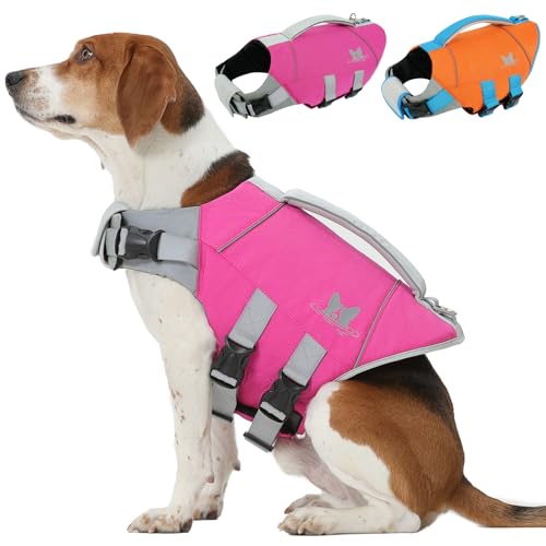 Nanaki gilet sauvetage chien grand flottabilité rose rouge L