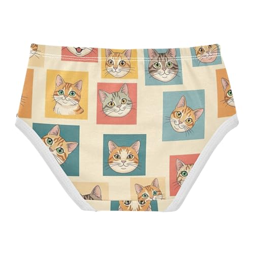 Cute Cartoon Cats Beige Toddlers Underwear Floral 2t Cotton Panties for Girl Artistic Kids Undies Briefs2