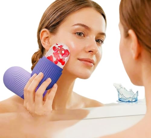 Image of Ice Roller Face Ice Roller for Men & Women - Reusable & Unbreakable Face Massager for Glowing Skin, Puffy Eyes & Relaxation - Ice Cube Roller for Skin Care (Multicolor)