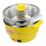 AUTSUPPL Pentola Elettrica Multifunzionale con Doppio Corpo in Acciaio Resistente Vaporiera Integrata per Cottura a Vapore e Bollitura in Cucina e Ufficio Colore Casuale Colore Casuale immagine