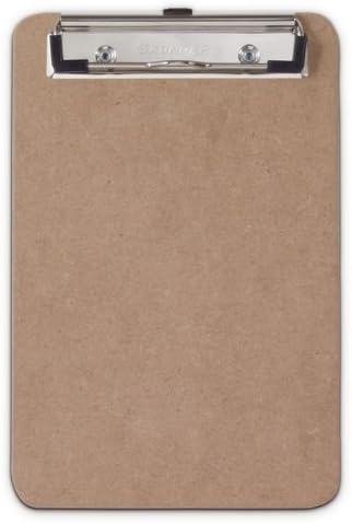American Made Recycled Hardboard Clipboard with Low Profile Clip, Memo Size, (5.75 inch x 9.5 inch, 6 pack Clipboards