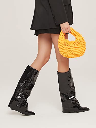 Jbb Women's Fluffy Purse Furry Clutch Handbag Hobo Tote Bag Designer Bag With Zipper Green #TOP3