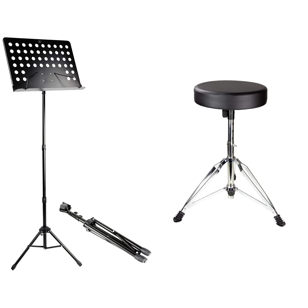 Buy Windsor G905 Orchestral Music Stand Fully Adjustable Sheet Music Stand in Black & RockJam DP