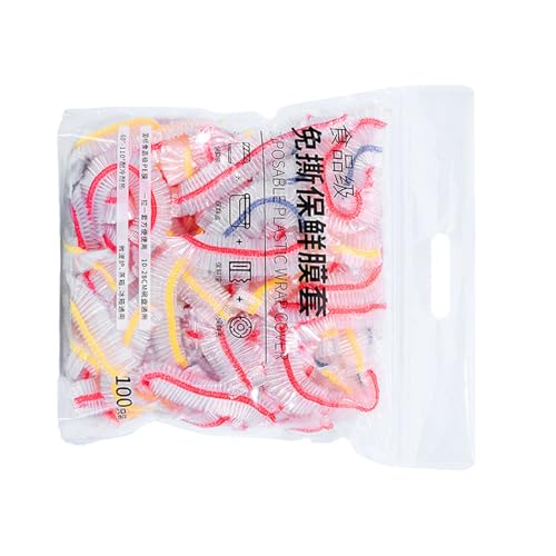 100PCS PE Bowl Covers, Shrinkable Food Storage Covers Food Grade Elastic Wrap, Suitable for Leftovers Freshness Preservation
