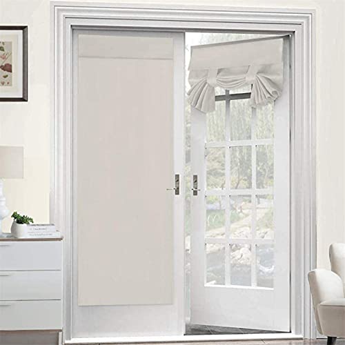 French Door Curtain Glass Door Panel Window Curtain Blackout Drapes Door Curtain Shading Blinds Privacy Protection,Thermal Insulated Blackout Curtain (Creamy white,1 Piece)