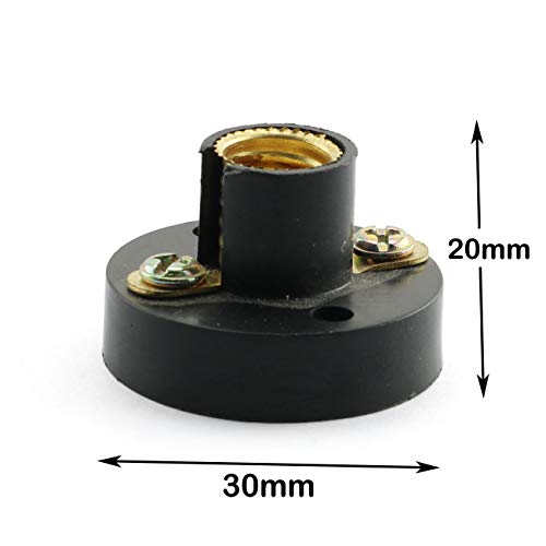 Longdex 12Pcs Black Plastic E10 Miniature Round Bulb Holder Copper Screw Lamp Light Socket #TOP4