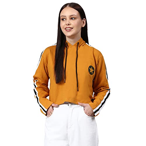 Image of Campus Sutra Cotton Women Hooded Sweatshirt