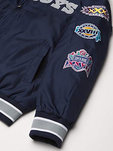 NFL Dallas Cowboys Mens Quarterback Varsity Jacket, Navy, Large - Thumbnail 4