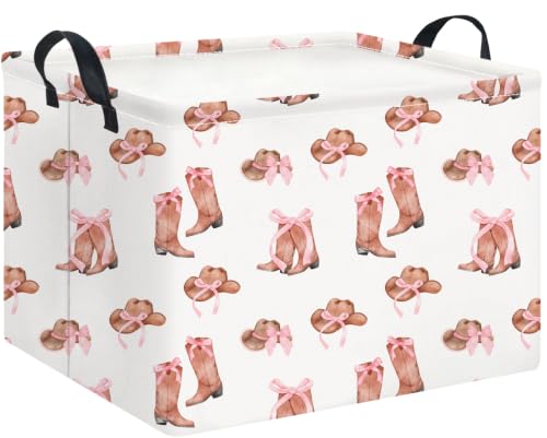 Image of Rectangle Storage Basket,Waterproof Organizer,Gift Basket,Room Decor(New Cowgirl)