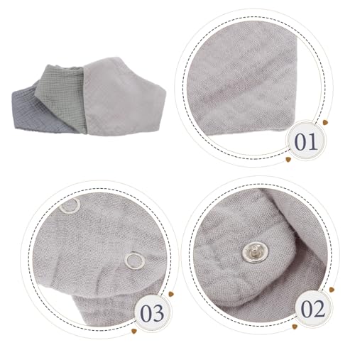 3Pcs Cotton Bibs for Feeding Drooling Bandana Bibs Soft Durable Design for Lightweight Comfortable for Everyday Use Nordic4