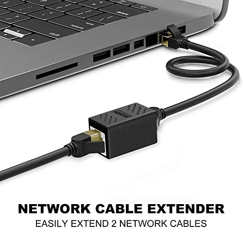 Image of C & E RJ45 Coupler Ethernet Extender, in-Line Coupler Female to Female Cat6e /Cat6 /Cat5e Ethernet Cable Extender Adapter Female to Female, rj45 Extender (2pcs, Black)