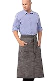 Chef Works Unisex Corvallis Bistro Apron, Black Steel Grey, One Size