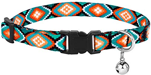 Collardirect Cat Collar Breakaway Set Of 2 Pcs Tribal Pattern Aztec Pet Safety Adjustable Kitten Collar With Bell (Tribal + Aztec) #TOP7