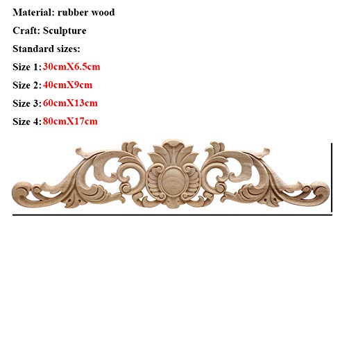 Floral Wood Carved Corner Applique Vintage Wooden Carving Decal For Furniture Cabinet Door Frame Wall Home Decor Crafts 80Cmx18Cm #TOP7