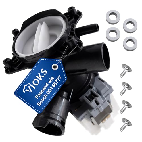 VIOKS Abwasserpumpe Ablaufpumpe Laugenpumpe 40W Ersatz für Bosch Siemеns 144971-145777 Magnettechnikpumpe mit Sieb und Pumpenkopf - Pumpe Waschmaschine