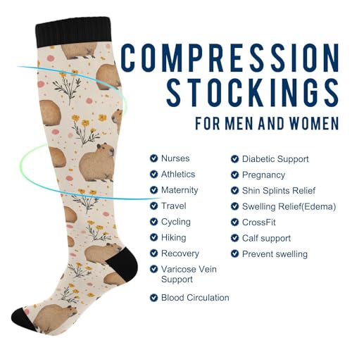 Image of Wusikd Cats Compression Socks for Women and Men Circulation Cute Long Socks for Athletic Running 1
