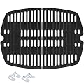 7645 Cooking Grid Grates for Weber Q200, Q220, Q2000, Q2400 Gas Grills, 53060001,BBQ Accessories for Weber Baby Q, Matte Cast Iron,2 Pack