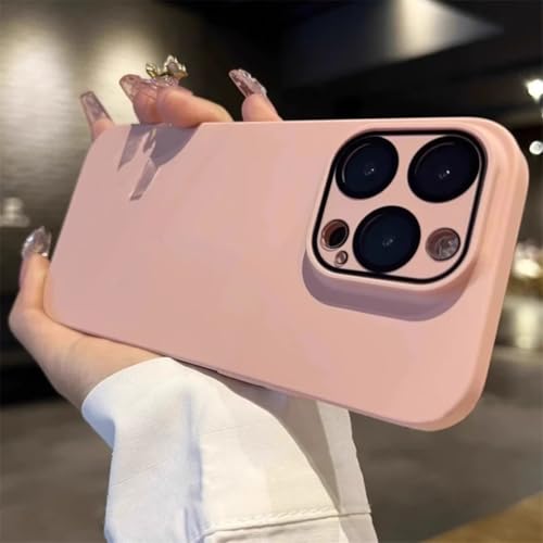 Coque iPhone ultra-mince rose avec verre de protection objectif photo
