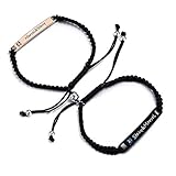 VNOX Personalized Custom Name/Date/Coordinate Couples Bracelet Braided Rope Distance Couple Magnetic...