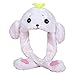 YEKEYI Sombrero de conejo de salto en movimiento de oreja sombrero de animales Pop Up Orejas de peluche sombrero de conejo para mujeres niñas