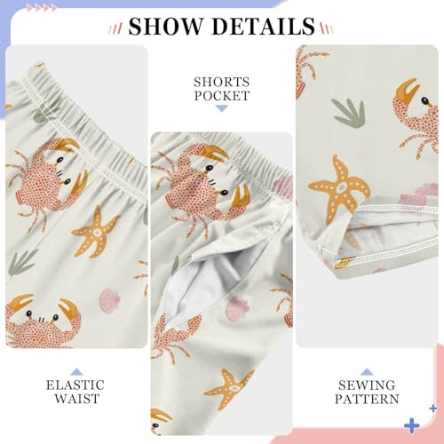 ZZKKO Cartoon Crabs Starfish Boys Pants for Kids Jogger Pants with Pockets S-XL4