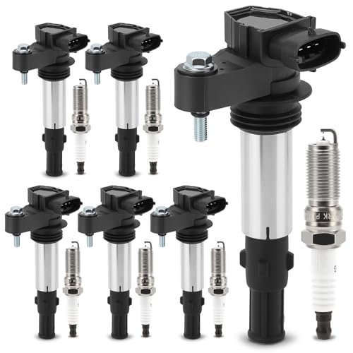 Image of UF375 Ignition Coil & XP5263 Double Iridium Spark Plug for V6 GMC Acadia | Chevy Traverse Vectra /Buick Enclave,LaCrosse,Allure,Rendezvous,Rainier /Cadillac SRX CTS STS /Saturn Outlook /Saab 9-3