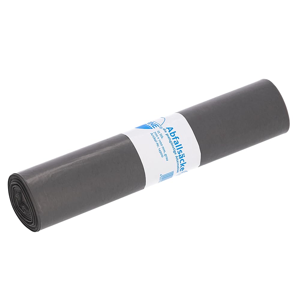 Refuse Sacks Recycled LDPE/LLDPE 120L Grey 25 Pcs/Roll