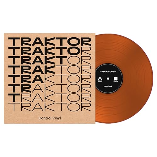 Native Instruments TRAKTOR Control Vinyl MK2 2024 Edition, Orange (Transparent) - DJ Control