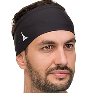 French Fitness Revolution – Bandeau Anti-Transpiration pour Homme et Femme – Serre-Tête Extensible Anti-Humidité pour Sport, Running, Cyclisme, Fitness et Yoga – Noir Américain
