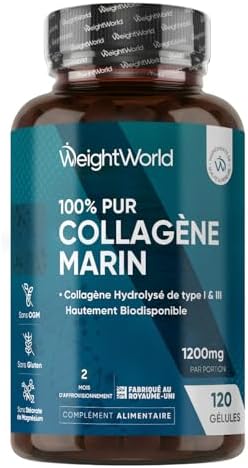 Collagene Marin Gelules Pur Type 1 & 3, 120 Gélules Multi-Usages,...