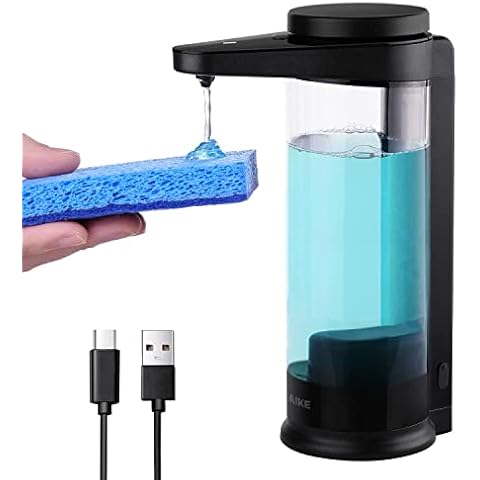AIKE 17oz. Touch-Free Rechargeable Automatic Liquid Soap Dispenser for Kitchen Dish Soap Cover