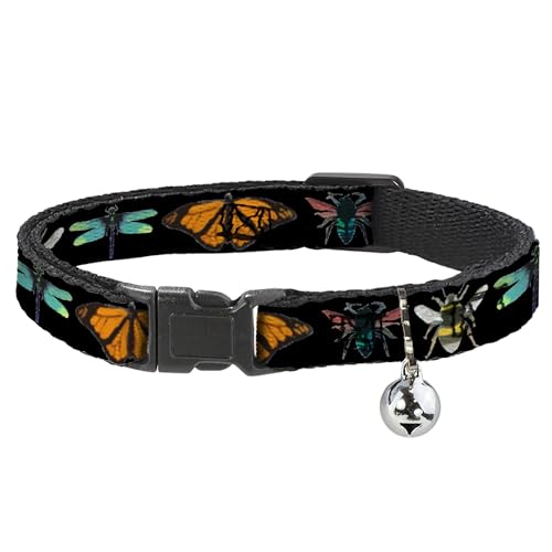 Collar de gato con insectos separables Buckle-Down negro anticaídas seguro 2