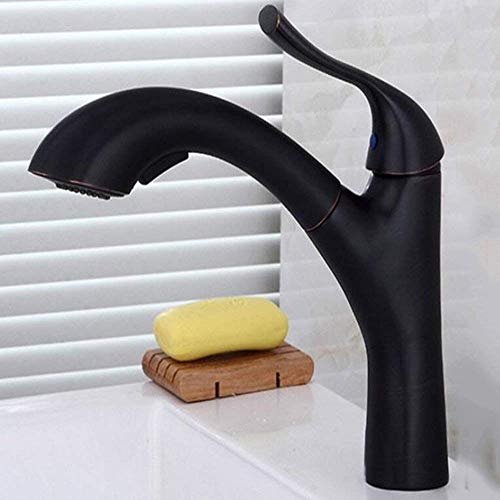 Mitigeur d'évier de cuisine extractible noir avec robinet à levier unique Nero