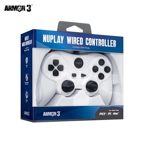 Image of Armor3 inchNuplay inch Wired Game Controller for PS3 (White)