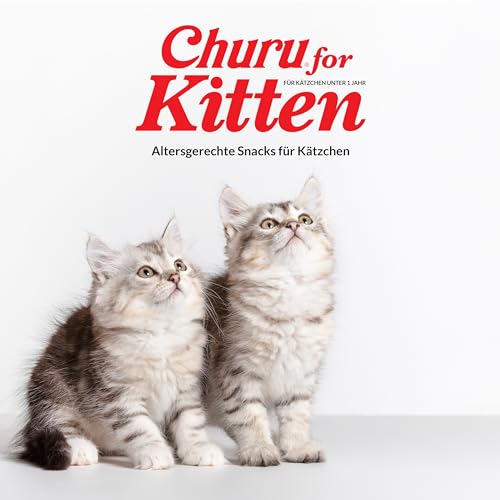 INABA Churu Creamy Snack für Kätzchen mit Omega 3, Taurin, hochwertiges Hühnerfleisch, Katzensnacks Junior 2-12 Monate, Kitten Nassfutter, Einzelzutat, Premium Kitten Leckerlies, 20 x 14g