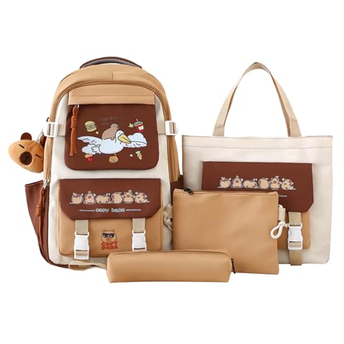 Sac à dos Capybara grande capacité avec trousse scolaire pour voyage