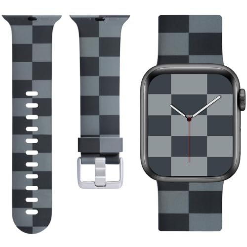 Laffav Apple Watch�p�o���h 42mm 41mm 40mm 38mm �j�����p �\�t�g�V���R�� �F�����Ȃ��p�^�[���v�����g���X�g�o���h iWatch Series 11/10/9/8/7/6/5/4/3/2/1 SE/SE2/SE3 Ult