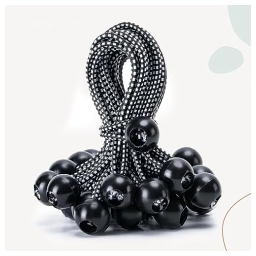 30 PCS Ball Bungee Cord, Heavy Duty Tie Down Cord, Tarp Canopy Bungee Balls for Camping, Tents, Cargo, Holding Wire and Hoses (6 Inch, Black-White)