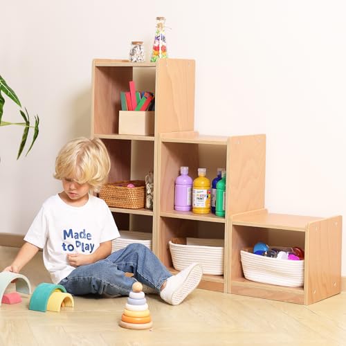 Bolocon Modular 3-Piece Cube Storage Cabinet, L-Shaped Reversible Ladder Corner