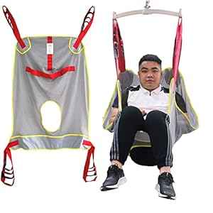 Gewatteerde tilband voor patiëntenhulp met hoofdsteun, universele tilband voor patiënten, hoofd- en rugsteun, transferbanden voor toiletgang, 230kg/507lbs (Size : M)