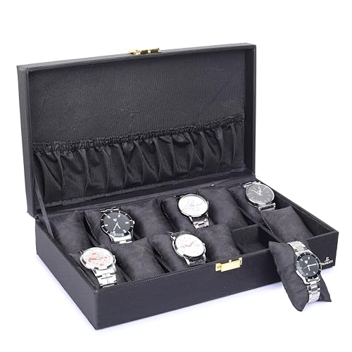PANKATI® Wrist Watch Box Organizer Case for Men and Women in Black Color with 12 Slots (B0CWP8GBXB) Amazon Price History, Amazon Price Tracker