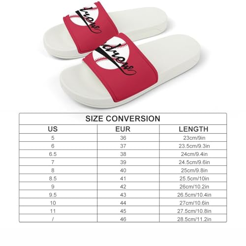 Custom Sports Slides Personalized Slippers - Baseball Sandals Quick Drying Softball Slippers Indoor Outdoor,Gifts for Men Youth Boy (White,Style 20)2
